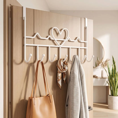 porte manteau porte lykke metal blanc 7 crochets