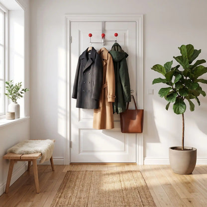 Porte‑manteau de porte rotatif sans perçage LYKKE™ finition acier au carbone pour rangement quotidien