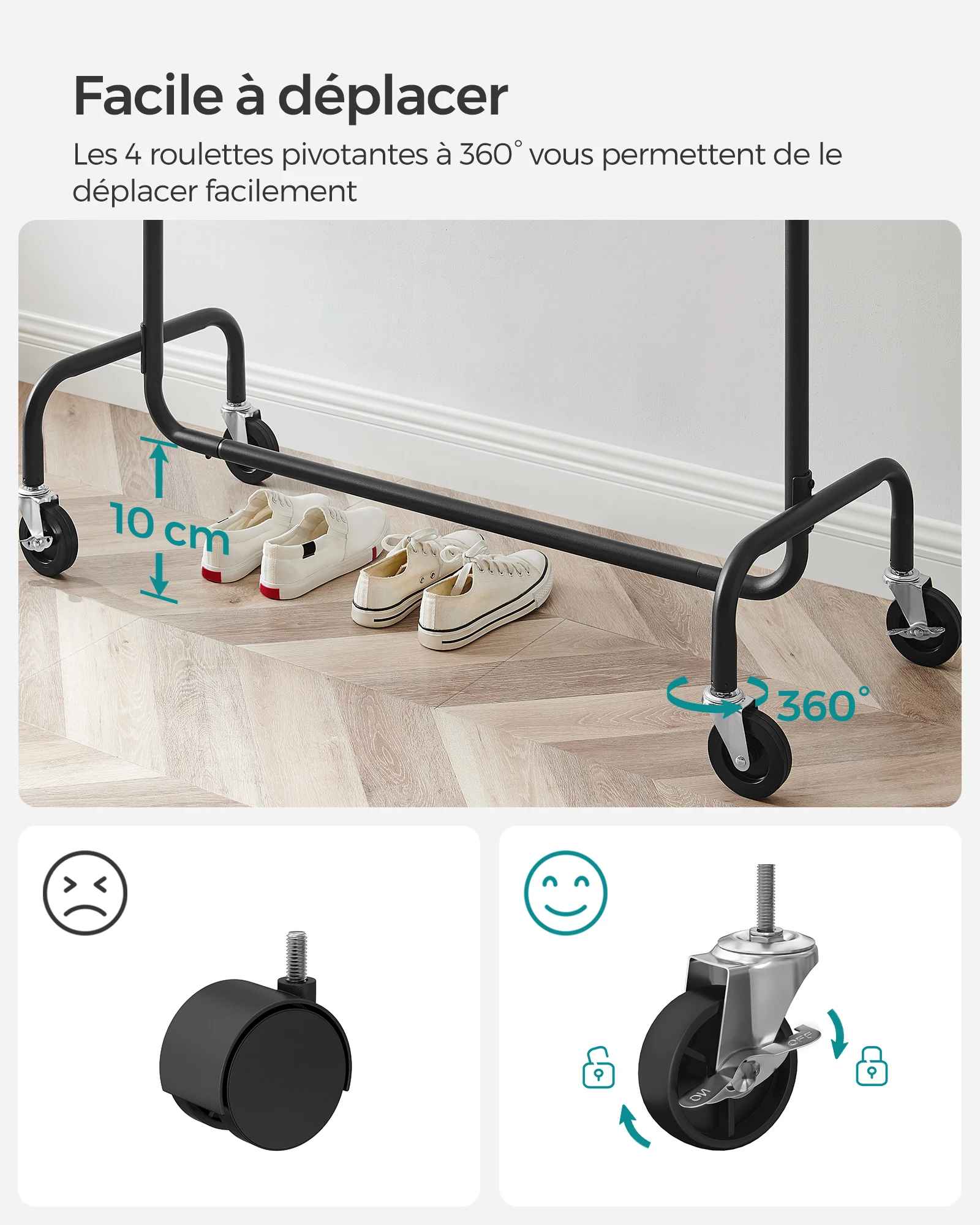 porte manteau prostyle roulettes