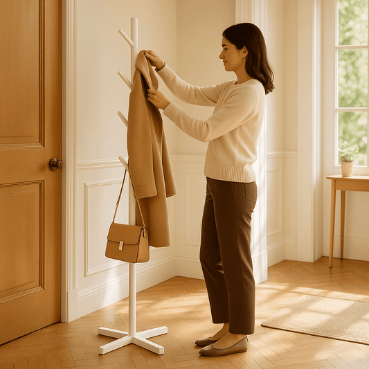 Porte-Manteau sur Pied | Élégance Métallique Porte-manteau sur pied Rangement signature 