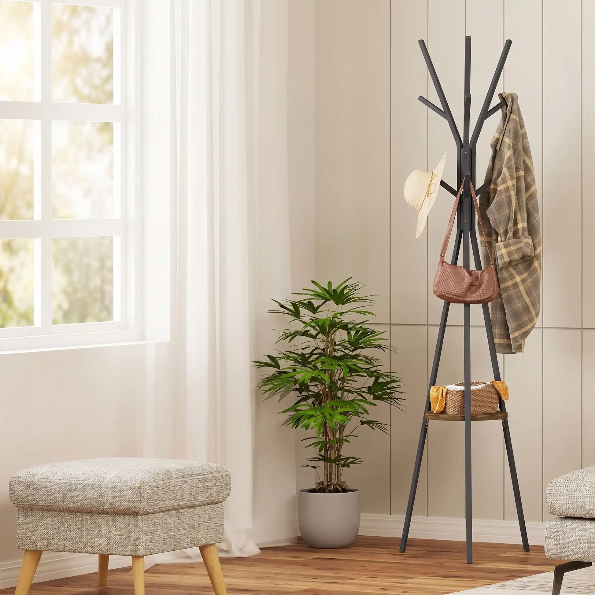 Porte‑manteau sur pied LYKKE Hooka en métal design moderne