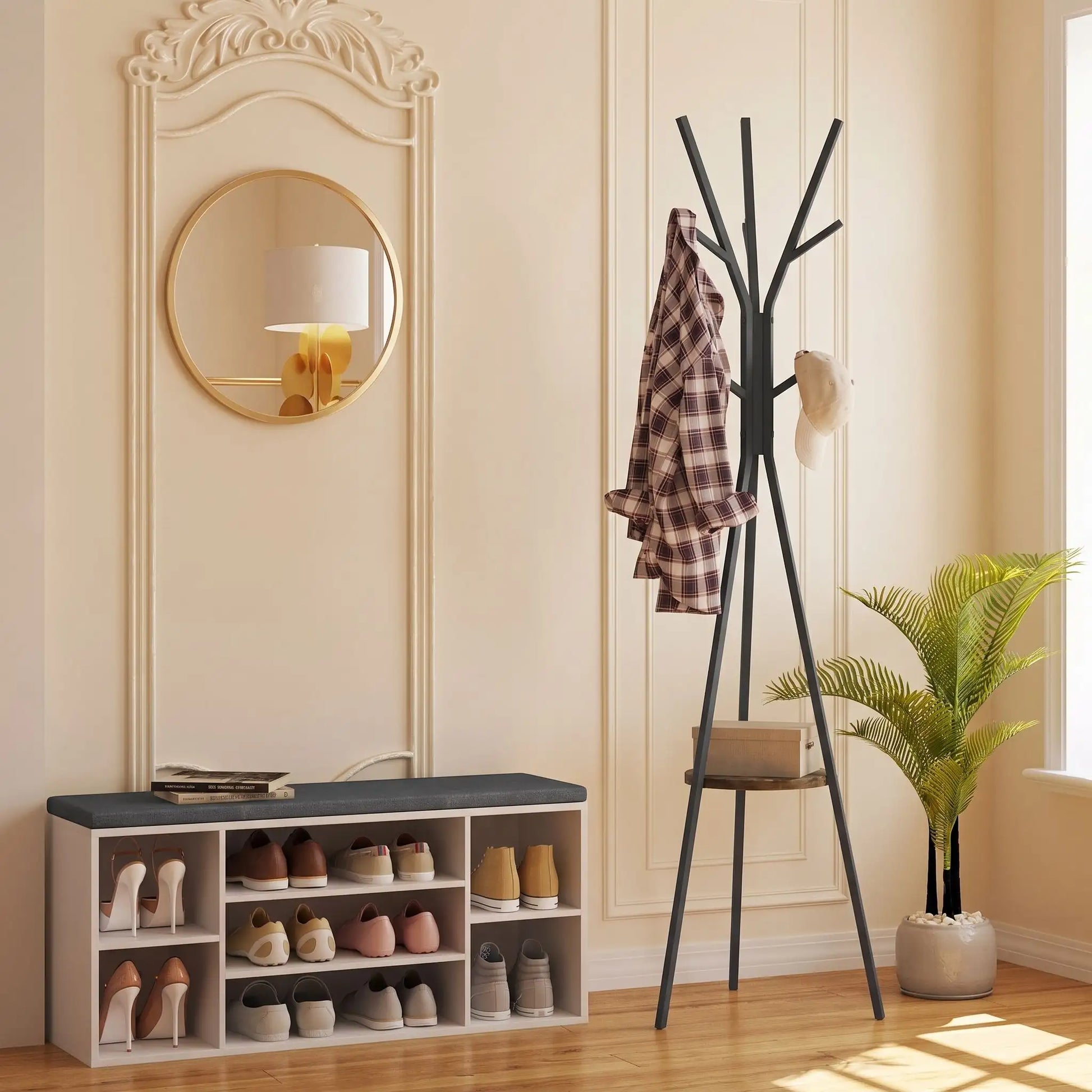 Porte‑manteau sur pied LYKKE Hooka en métal silhouette épurée