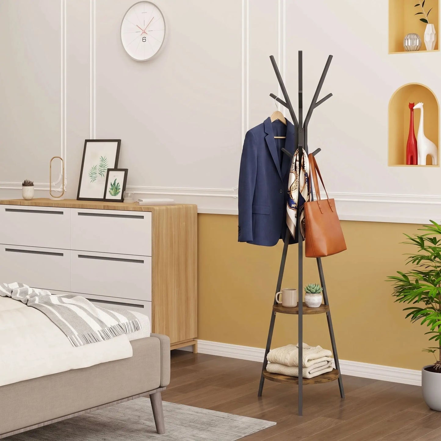porte-manteau sur pied LYKKE Hooka en métal, structure solide