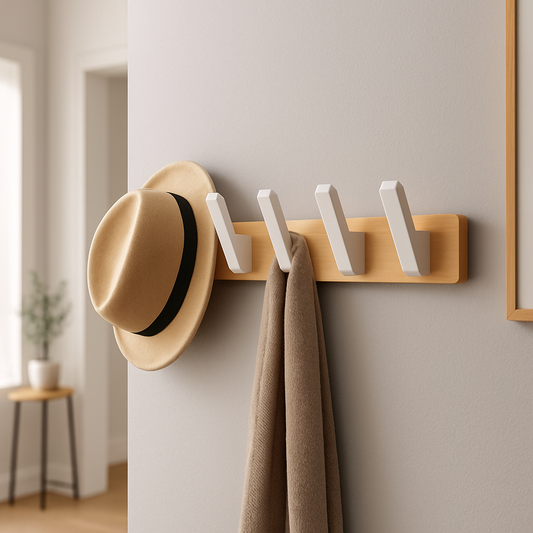 porte manteaux mural nan avec veste et chapeau