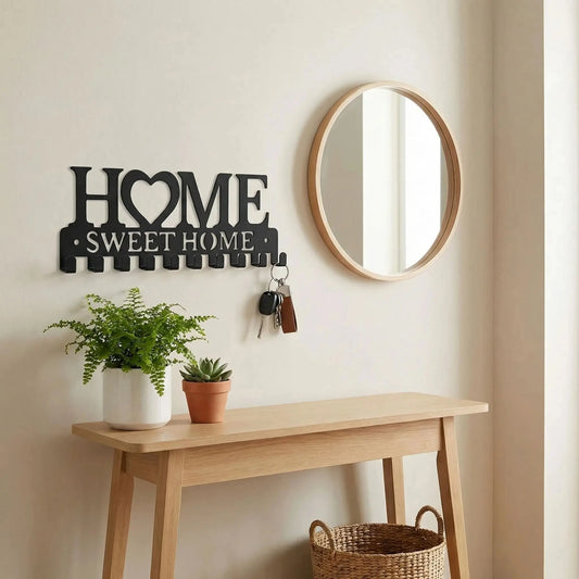 Porte‑Clés Mural | Métal Sweet Home (Noir / Blanc / Or) Porte-clés mural Rangement signature Noir 