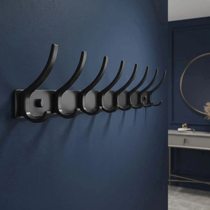 Porte‑Manteau Mural | Aluminium Noir Haute Résistance Alumine™ Porte-manteau mural Rangement signature 8-crochets 