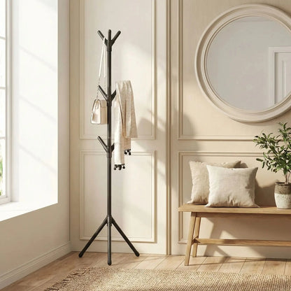 Porte‑Manteau sur Pied | Design Branche PlastiCoat™ Porte-manteau sur pied Rangement signature Noir mat 