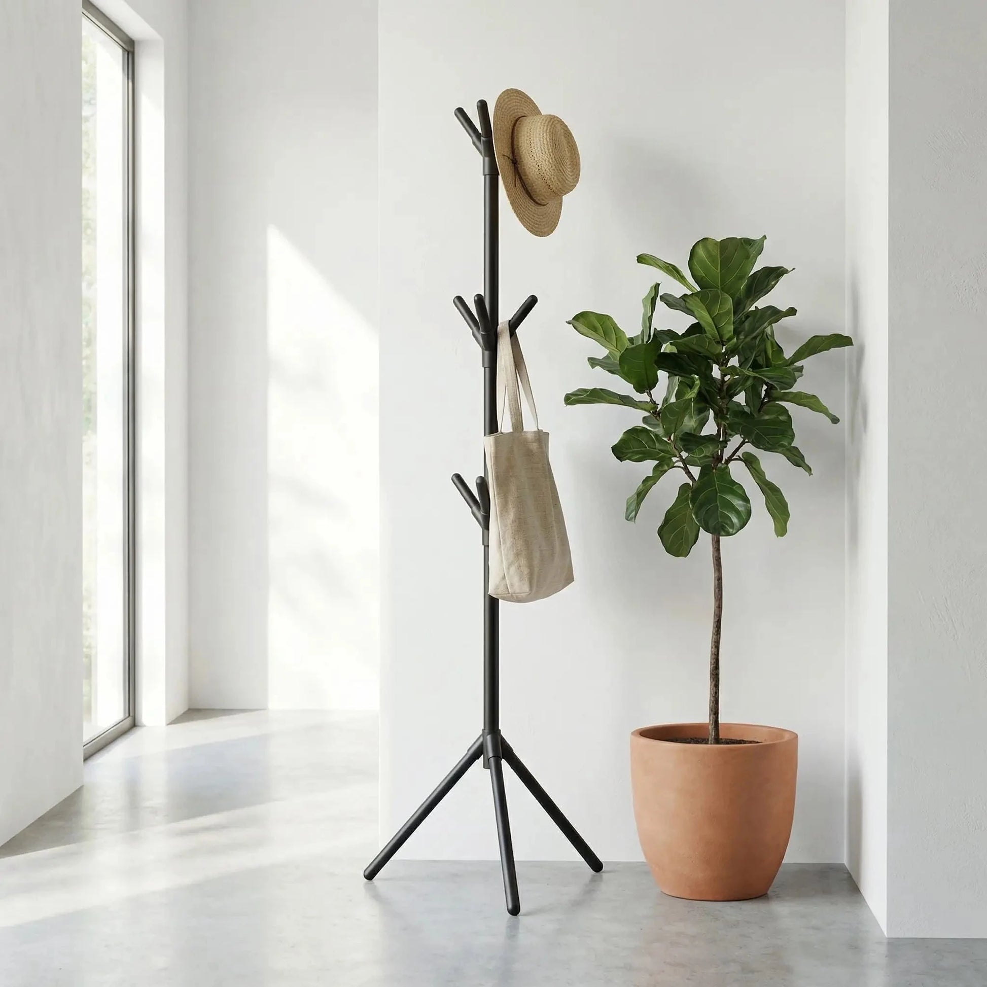 Porte‑Manteau sur Pied | Design Branche PlastiCoat™ Porte-manteau sur pied Rangement signature 