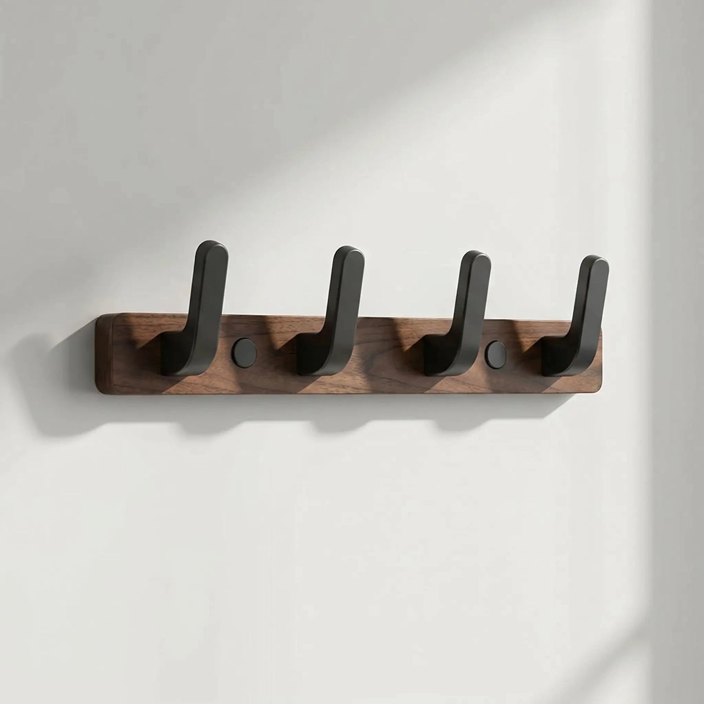 Porte‑Manteaux Mural | Bambou Nan™ Design & Robuste Porte-manteau mural Rangement signature Noyer Profond 4 crochets (35 cm) 
