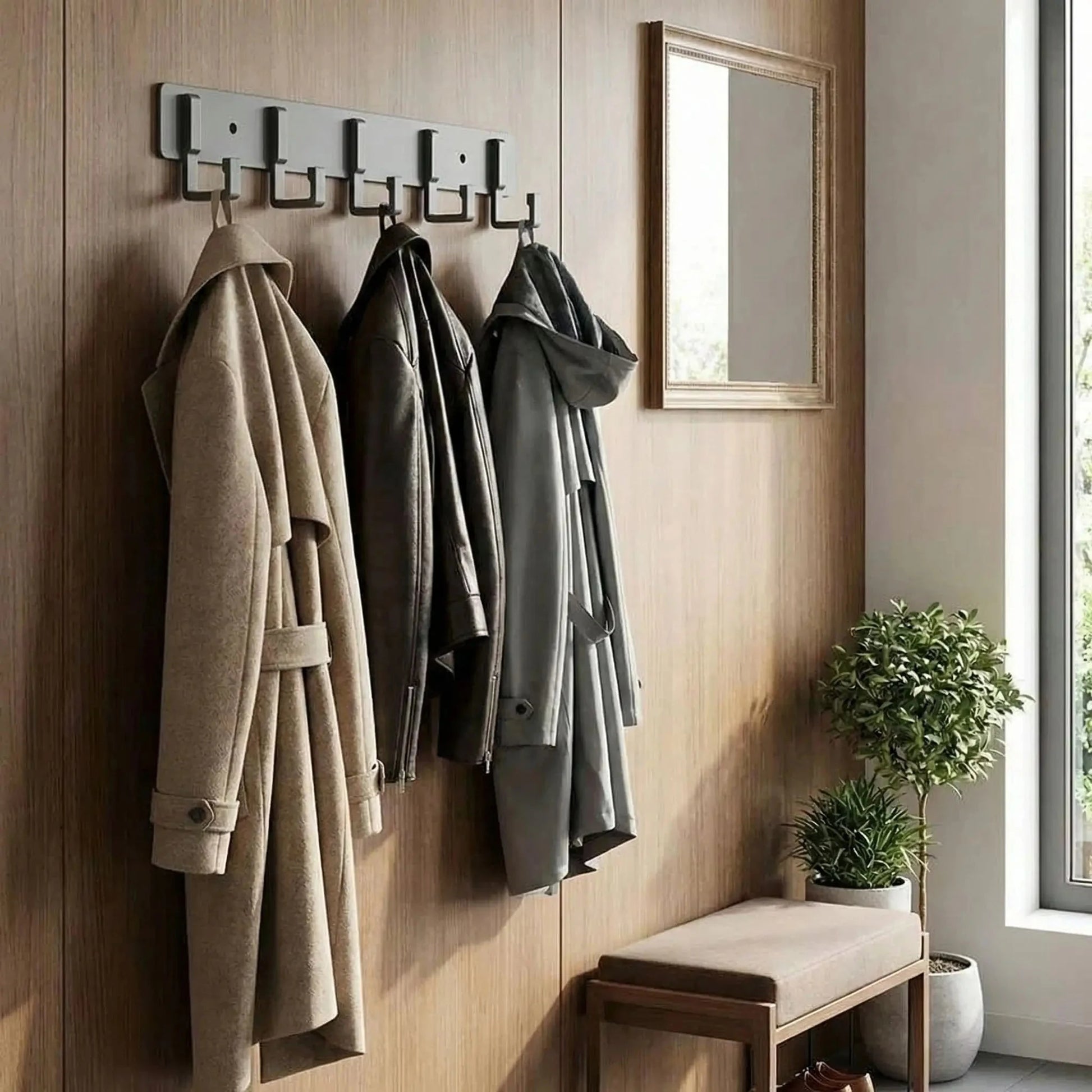 Porte‑manteaux mural design | Aluminium – Gain de place & Solidité Porte-manteau mural Rangement signature 