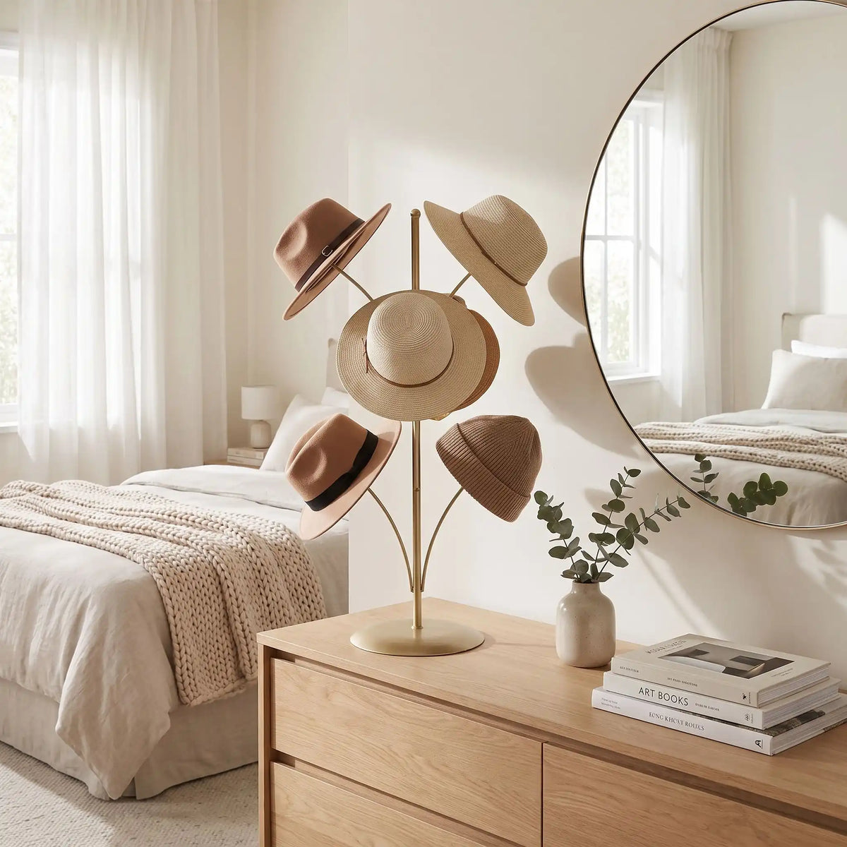 Présentoir à casquettes LYKKE™ vertical métal pour chambre organisée
