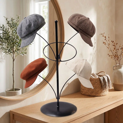 Présentoir à casquettes LYKKE™ design vertical 5 places en métal