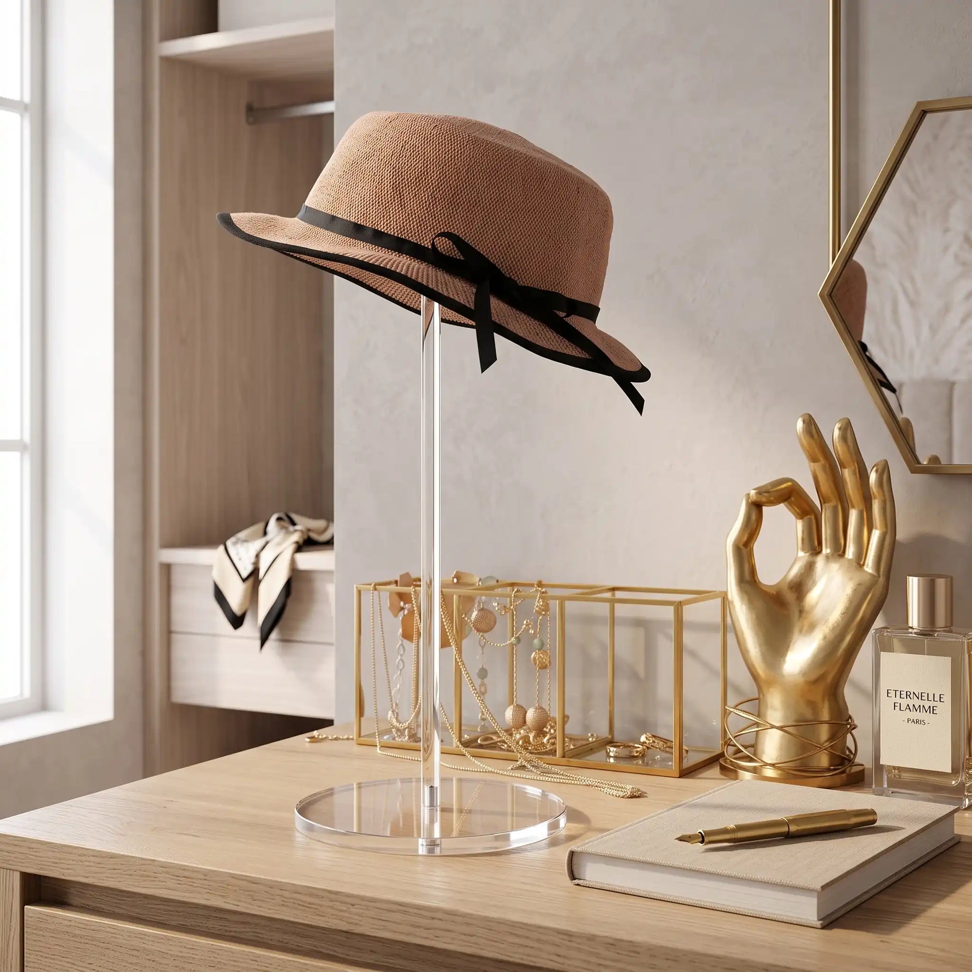 Présentoir à casquette FJELL™ détail du support en acrylique