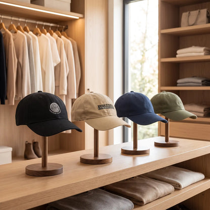 Présentoir à casquette SKOG™ bois naturel avec rangement design