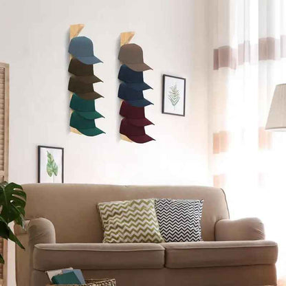 RANGE CASQUETTE MURAL | Bois 5 Supports - Rangement signature