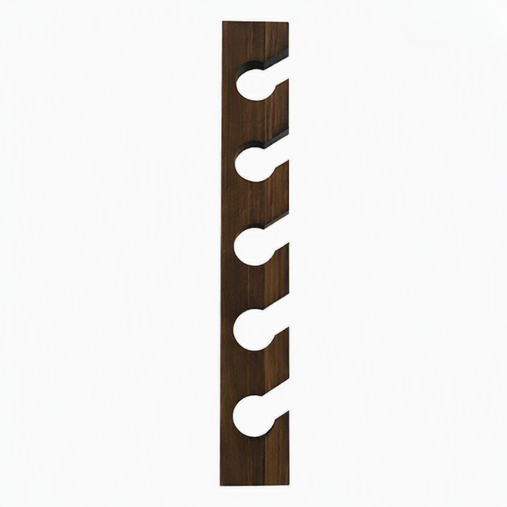 Range‑casquette mural SKOG™ L’Exposeur™ bois 5 supports présenté dans une entrée organisée noir