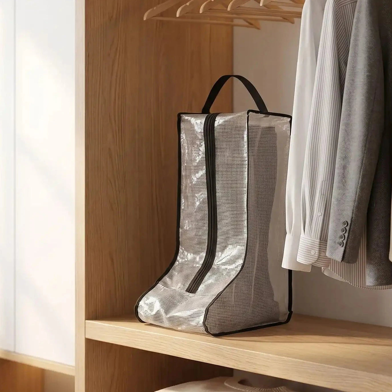Range Chaussure MeshProtect | Housse de Rangement Transparente Rangement chaussures Rangement signature Noir Bottes 