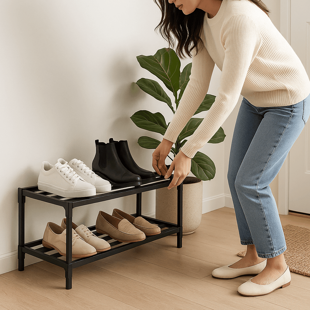 Range Chaussure | Modèle Compact 6 Paires Gain de Place Étagère à chaussures Rangement signature 
