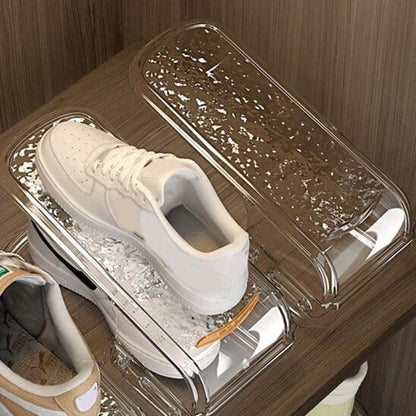 Range Chaussures | Empilable Acrylique Transparent (Lot de 2) Organisateur de chaussures Rangement signature 