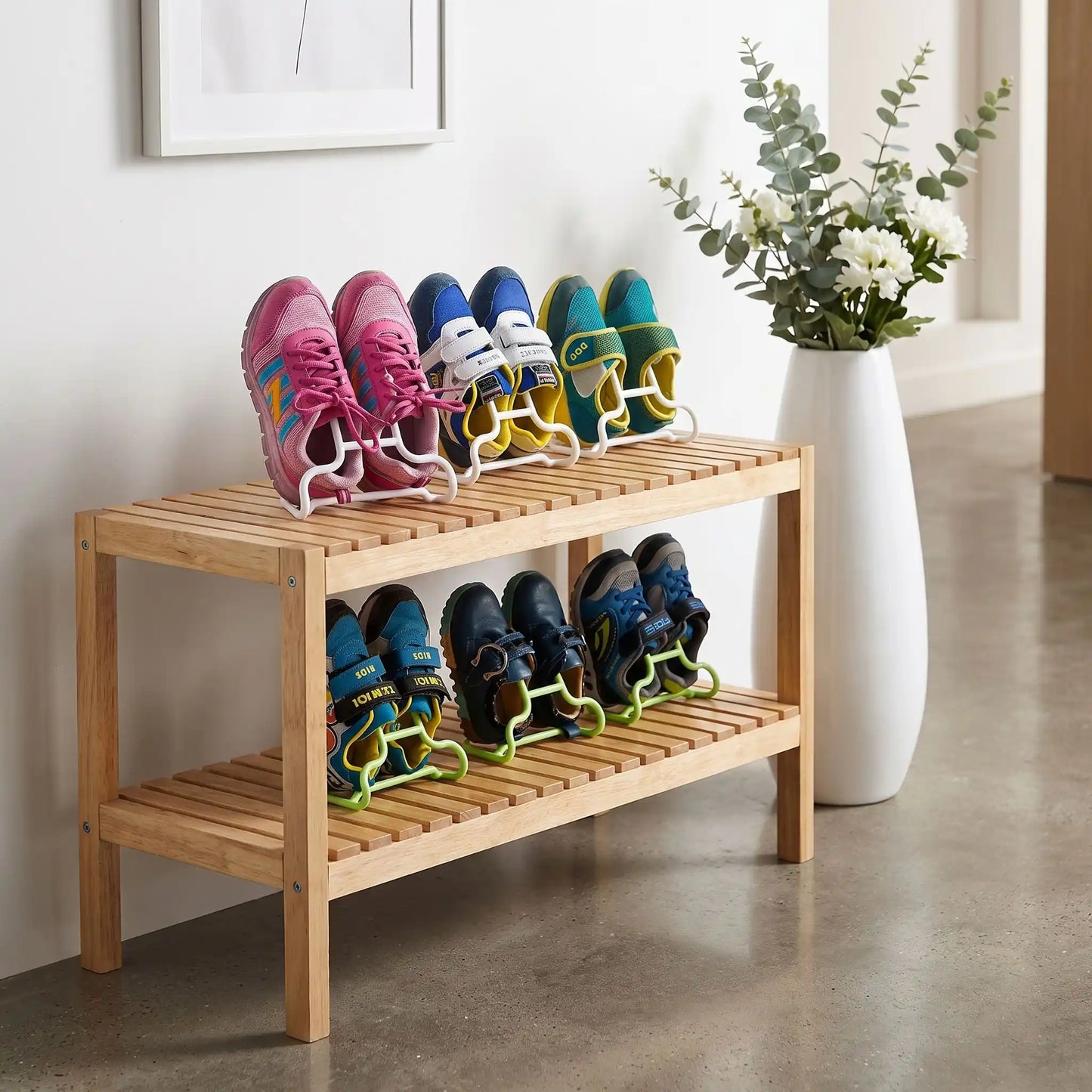 Range chaussures enfant coloré plastique résistant Fjell pour un rangement pratique et durable