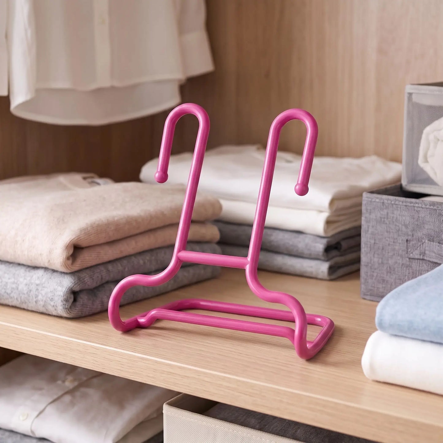 Range chaussures FJELL™ enfant coloré rose en plastique résistant pour organiser les petites paires