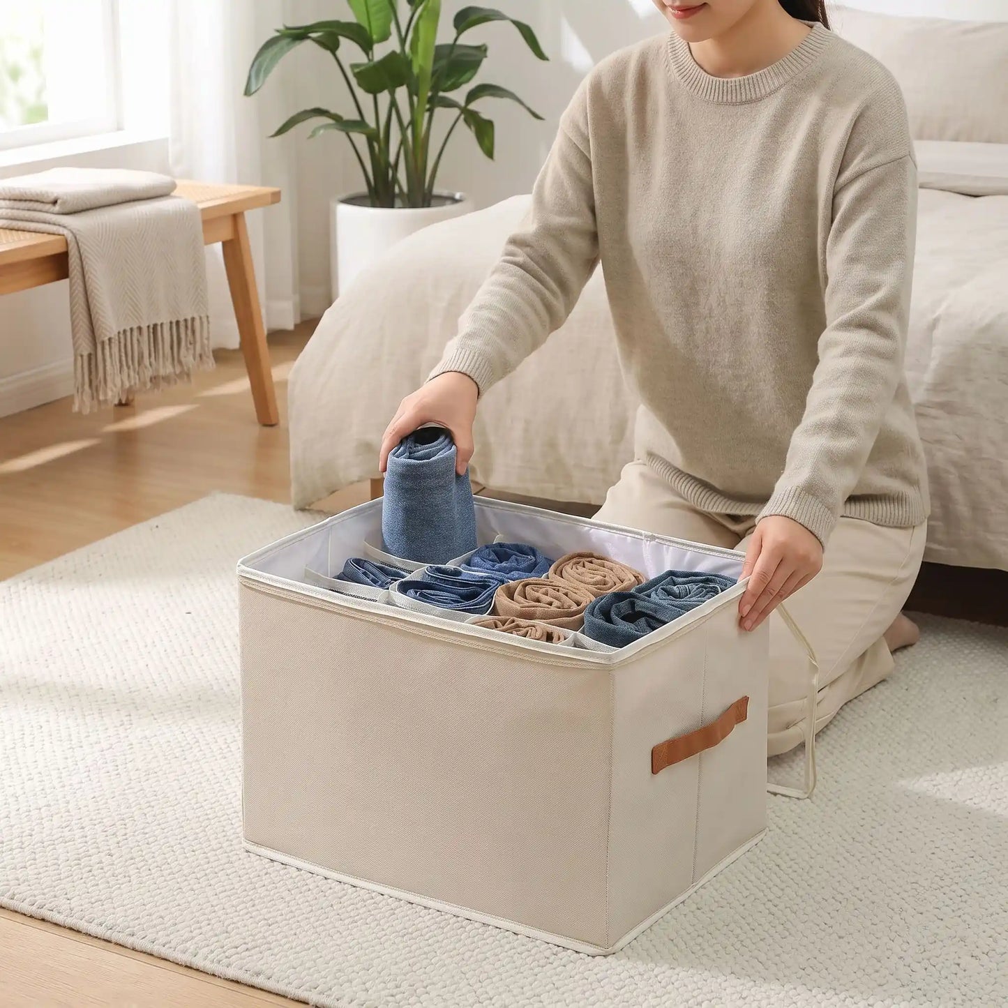 Organisateur de chaussures en tissu Oxford empilable pour entrée ou dressing