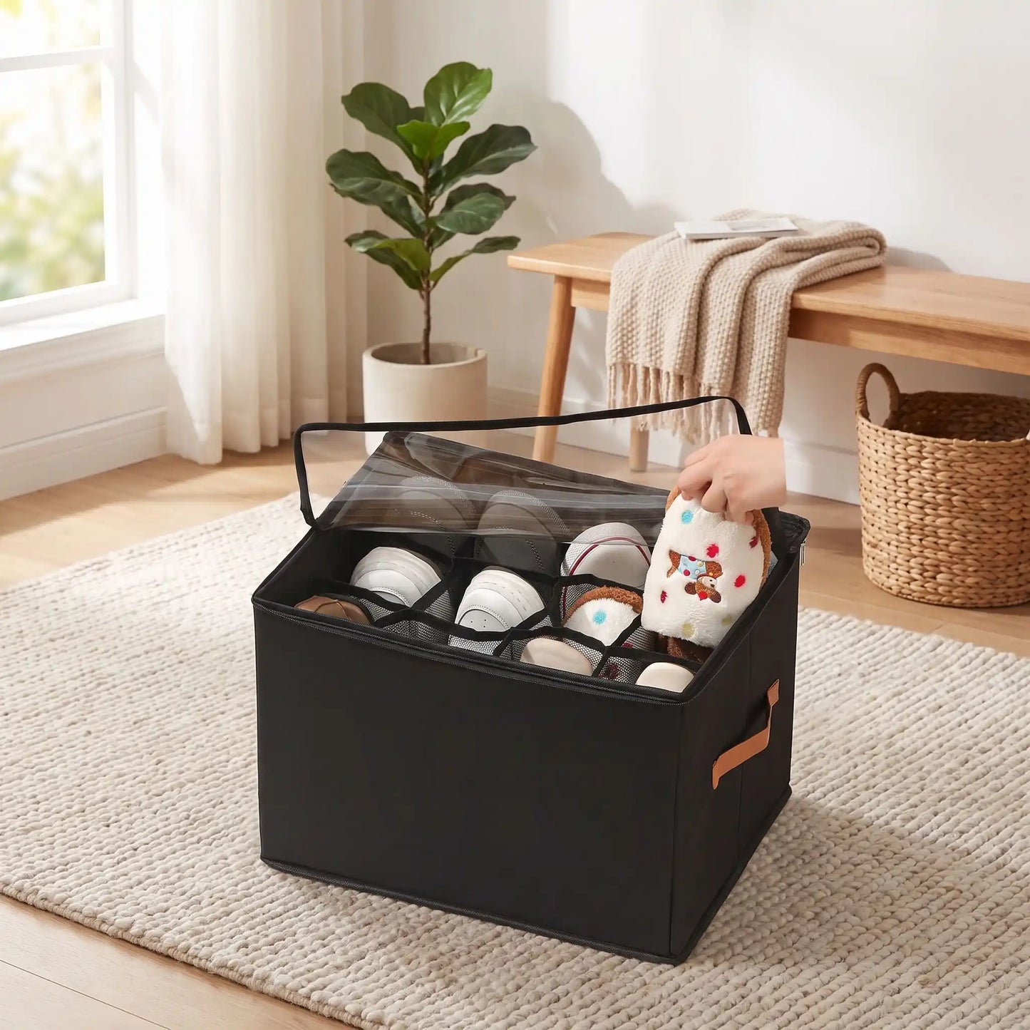 ShoeBox modulable en tissu Oxford pour garder les chaussures visibles et bien ordonnées