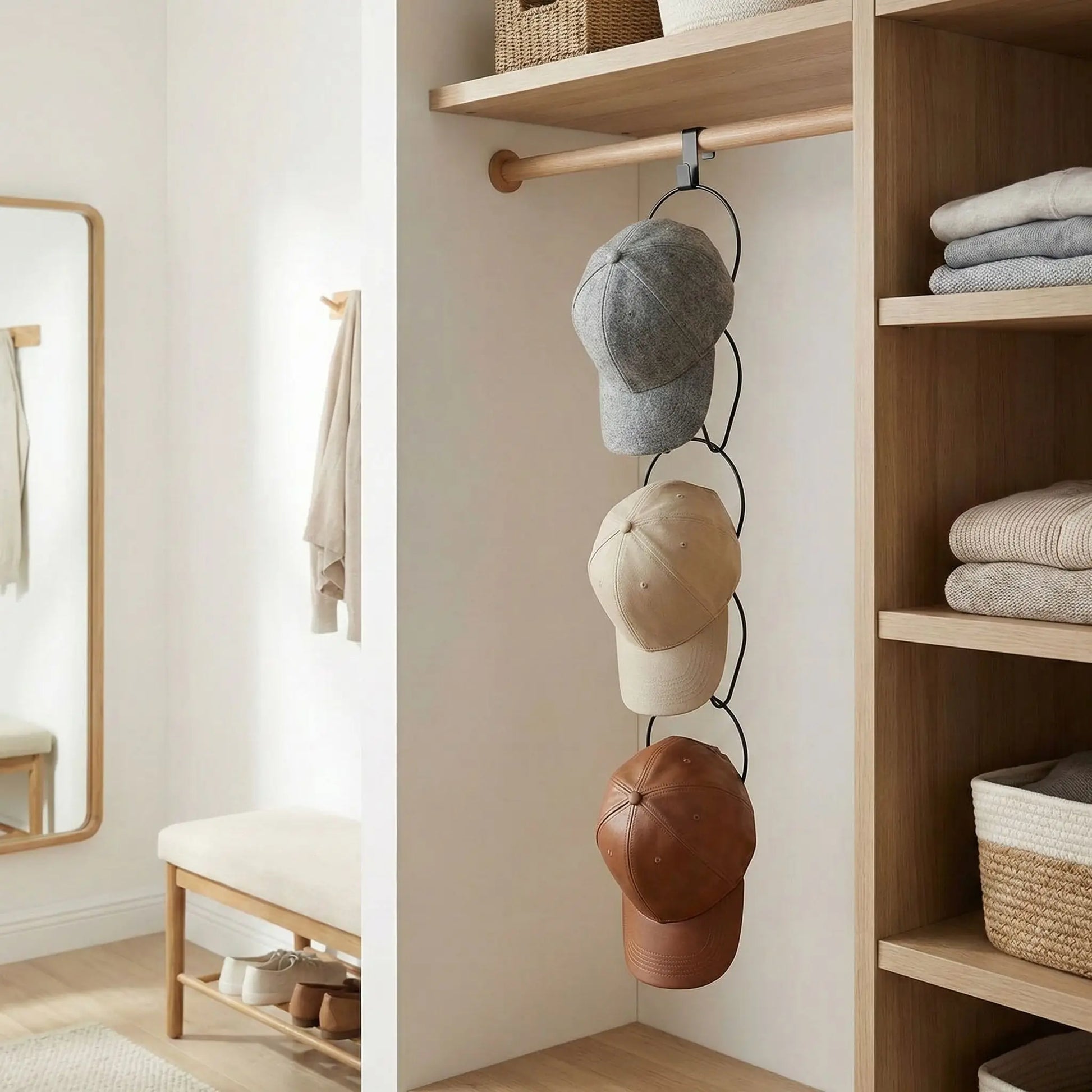 Rangement casquette cintres polyvalents