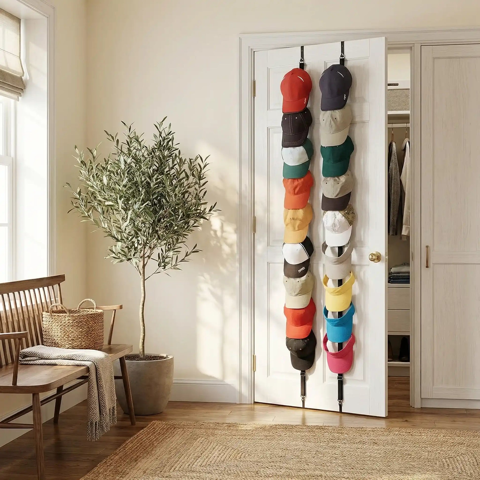 Rangement casquette sur porte