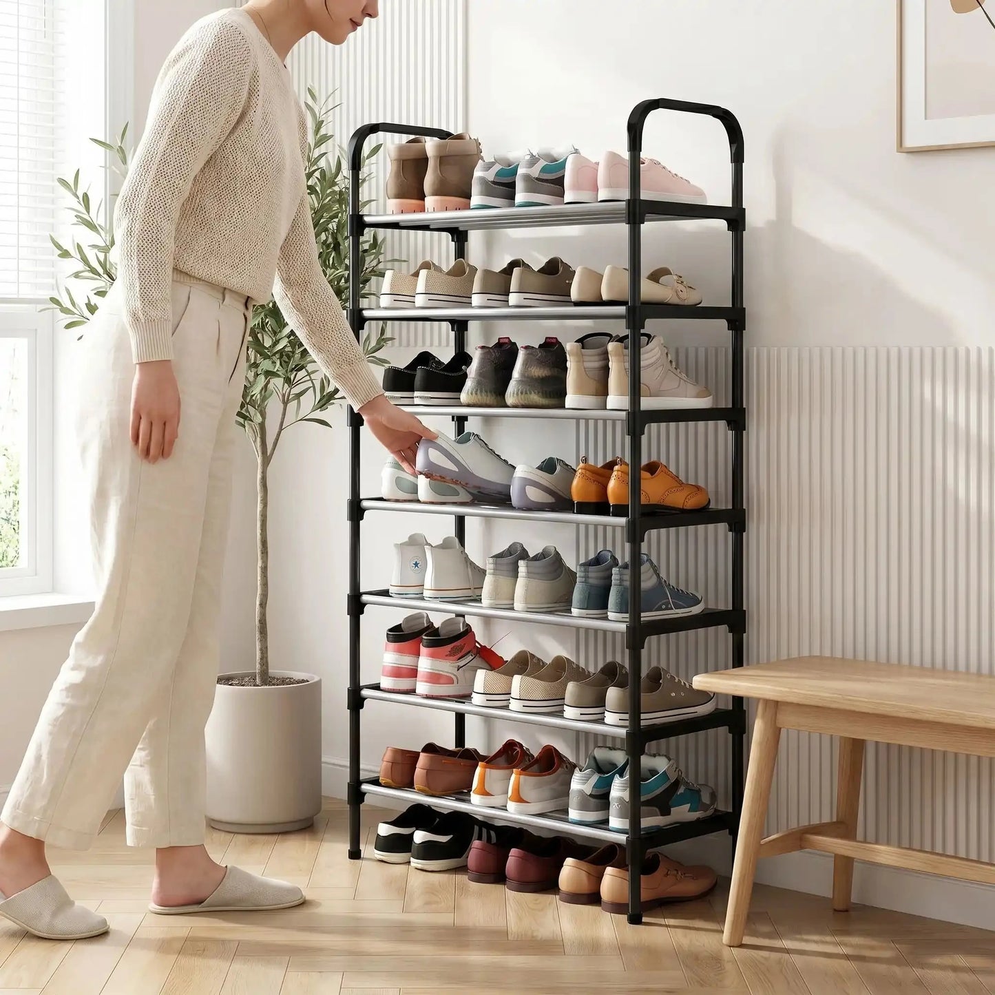 Rangement Chaussures | Étagère Gain de Place - OrganizeHome™ Étagère à chaussures Rangement signature 