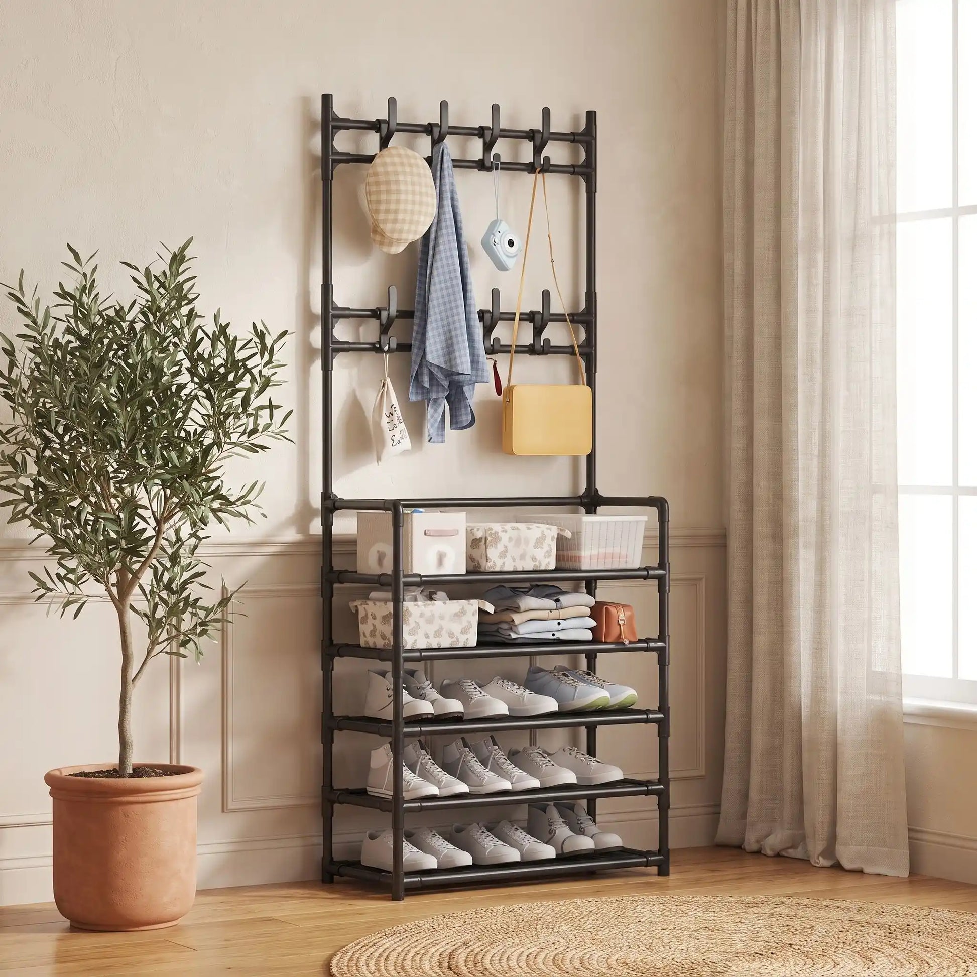 Rangement chaussures Norden noir gain de place Organizehome avec structure solide pour économiser de l’espace