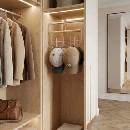 Support casquette en bois placard