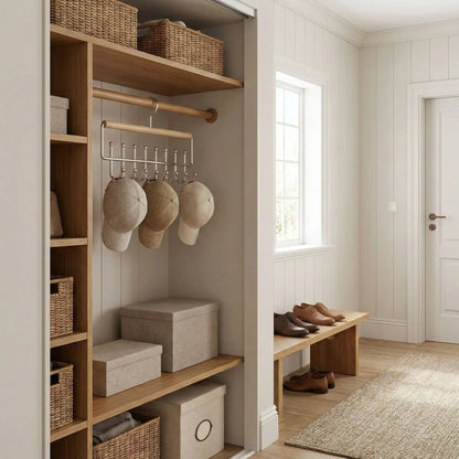 Support casquette en bois sur cintre