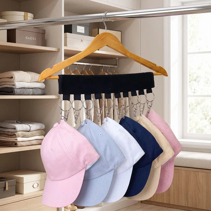 Support casquette FJELL™ 10 clips en acier inoxydable avec tissu résistant vu de côté pour montrer la structure