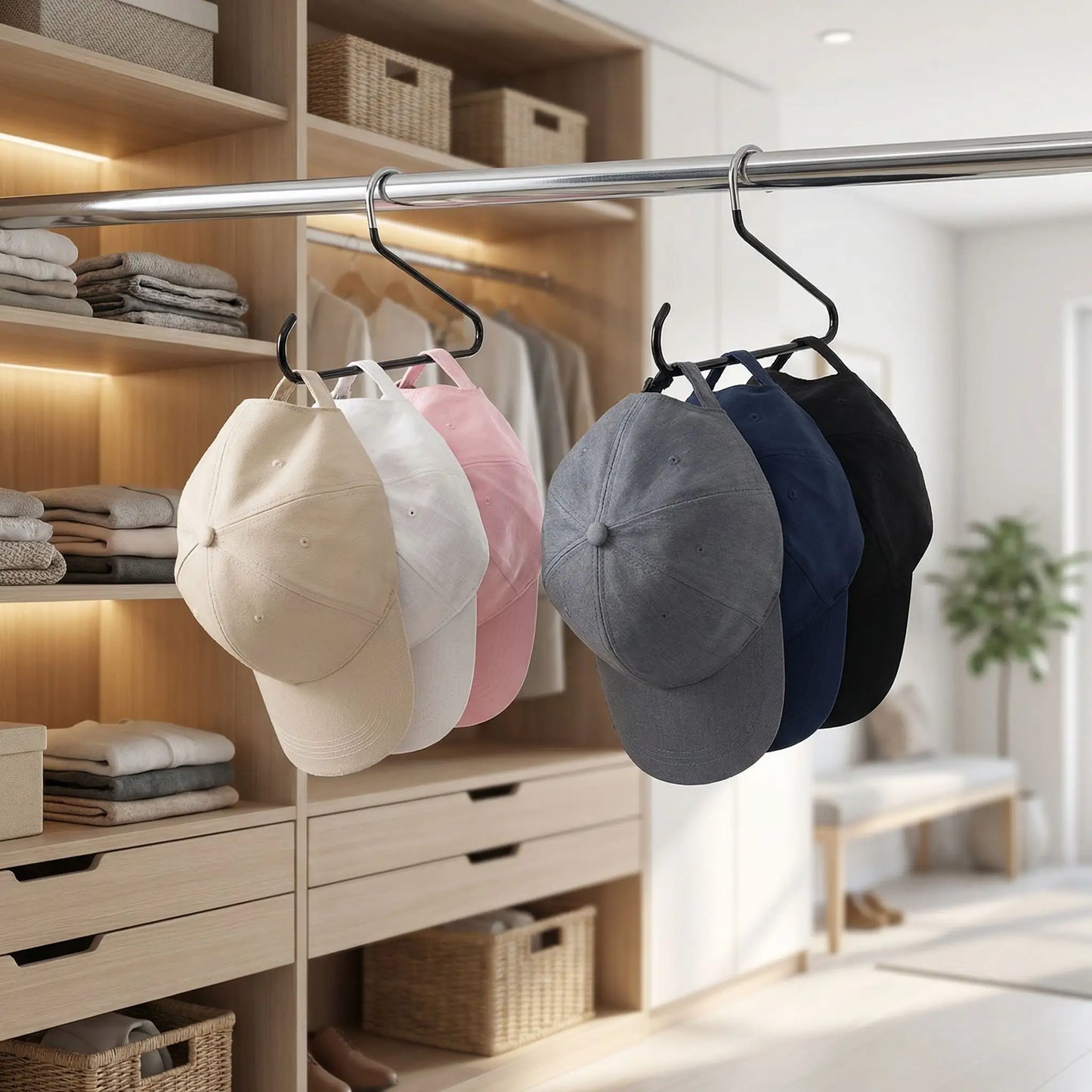 Support pour casquette organisé