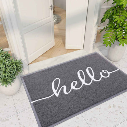 Tapis d'entrée AquaStop hello gris