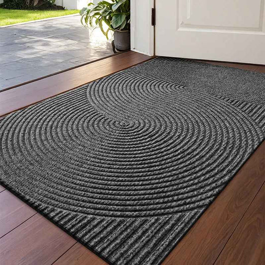 Tapis d entrée rainuré gris