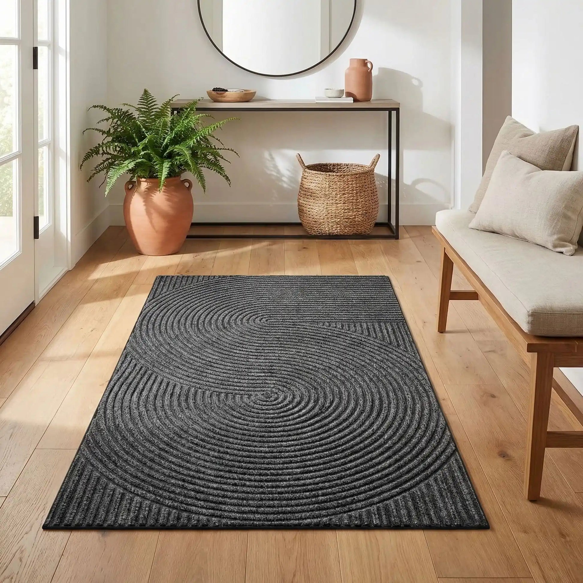 Tapis d entrée | Rainures 3D Motif Cercle - Rangement signature