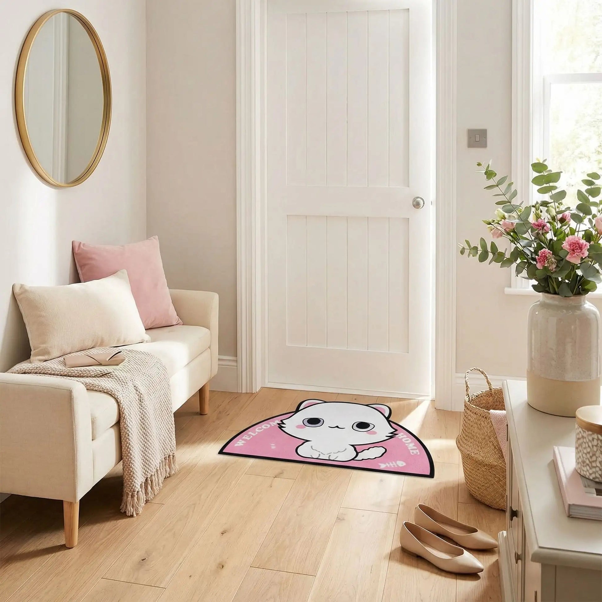 Tapis d'entrée | Motif Chatons - Antidérapant - Rangement signature
