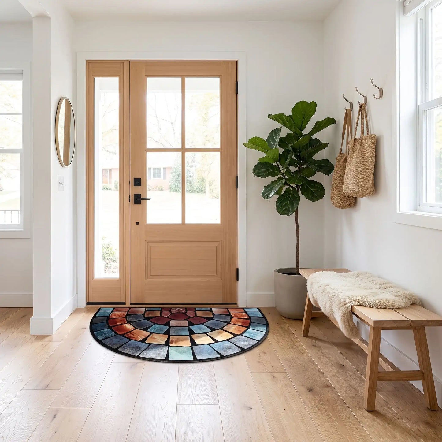 Tapis d’entrée FJELL™ chic artistique moderne en polyester