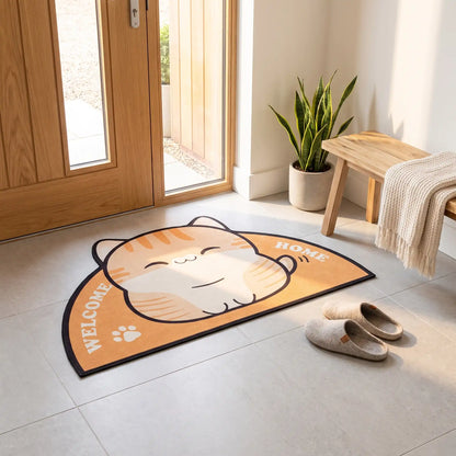 Tapis d’entrée FJELL™ motif chat jaune sécurité antidérapante en polyester