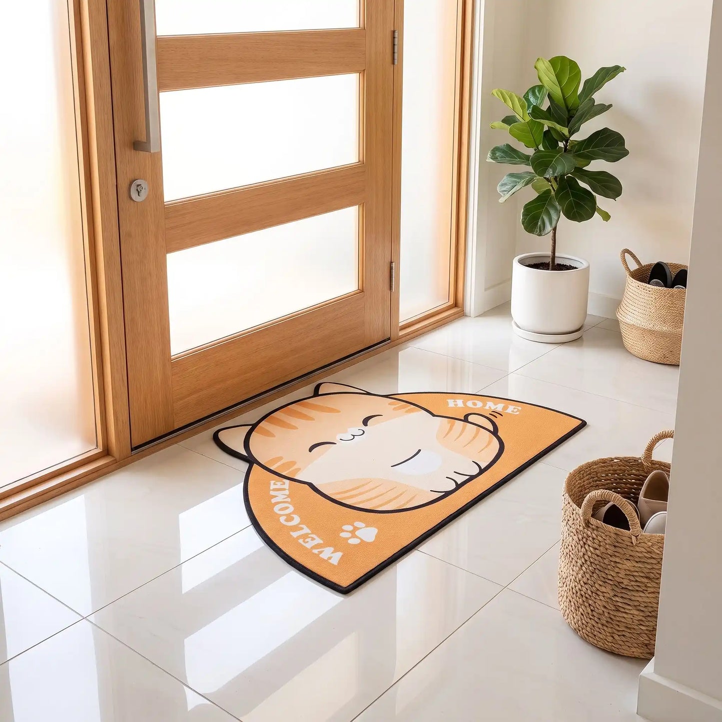 Tapis d’entrée | FJELL™ – Motif Chat Sécurité Antidérapante Polyester