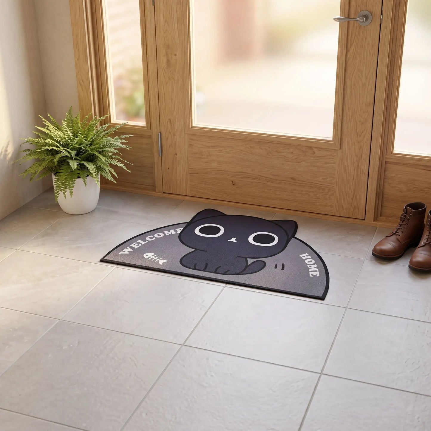 Tapis d’entrée | FJELL™ – Motif Chat Sécurité Antidérapante Polyester