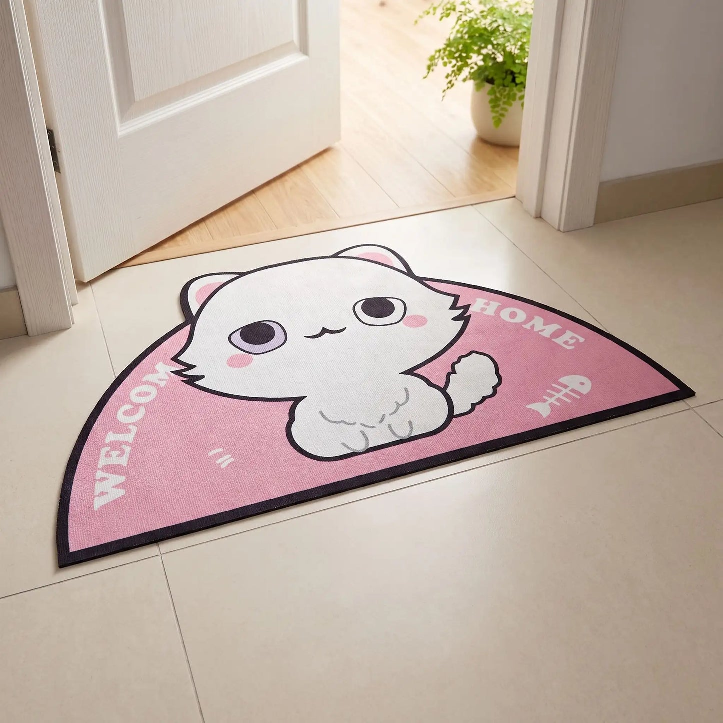 Tapis d’entrée | FJELL™ – Motif Chatons Rose Décoratif Premium Polyester