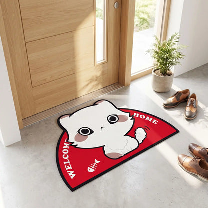 Tapis d’entrée | FJELL™ – Motif Chatons Rouge Décoratif Premium Polyester