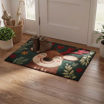 Tapis d’entrée intérieur FJELL™ reine au nez rouge esprit hivernal