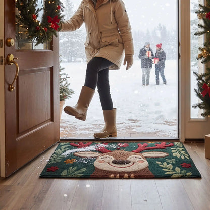 Tapis d’entrée intérieur FJELL™ reine au nez rouge esprit hivernal vue détaillée