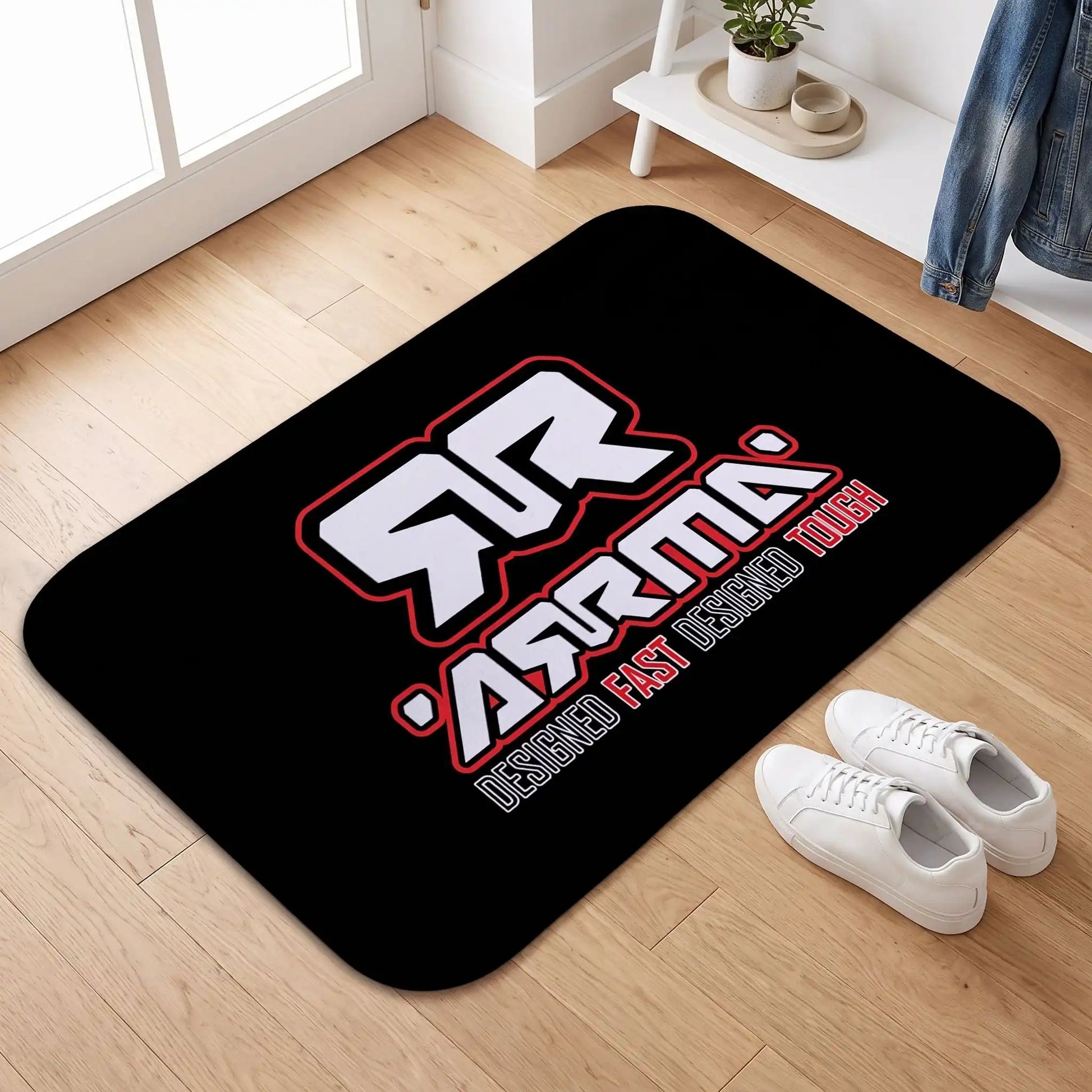 Tapis d’entrée intérieur | LYKKE™ – ARRMA RC Noir Design Paddock 100% Polyester