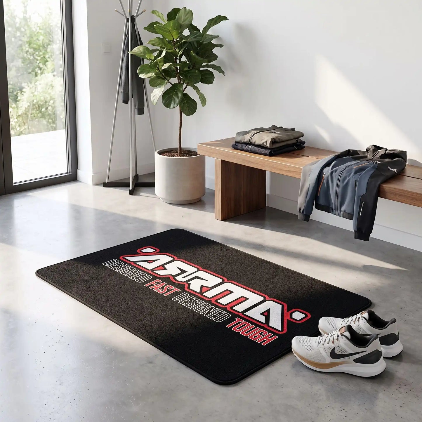 Tapis d’entrée intérieur | LYKKE™ – ARRMA RC Noir Design Track 100% Polyester