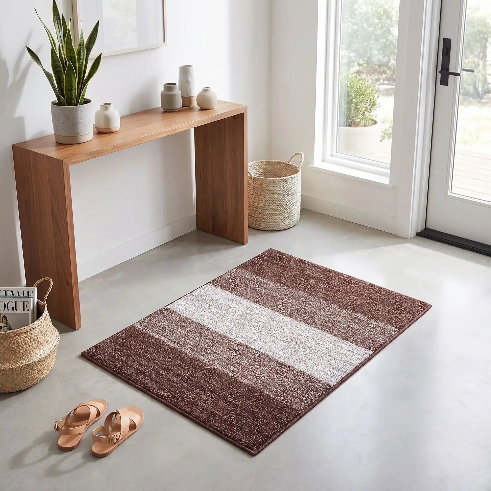 Tapis d’entrée intérieur LYKKE™ SoftStep brun en microfibre antidérapante